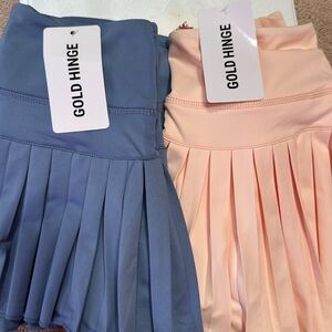 NWT Goldhinge Pleated Mini Skirt XS, Peach or Blue, sold separately or bundle!